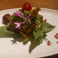 Delicious lasagna. And beautiful! at Flax & Kale - Placa Castella in Barcelona