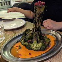 Roasted broccoli at Flax & Kale - Placa Castella in Barcelona