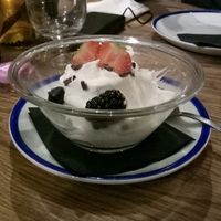 A coconut cream dessert at Flax & Kale - Placa Castella in Barcelona