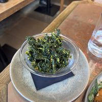 Kale chips as a side dish   at Flax & Kale - Placa Castella in Barcelona