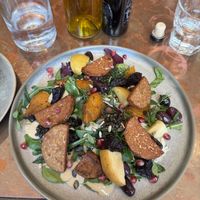 Tempeh and salad with apple and lentils  at Flax & Kale - Placa Castella in Barcelona