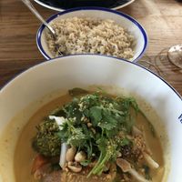 Curry and black rice at Flax & Kale - Placa Castella in Barcelona