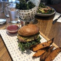 Vegan burger. Really tasty ! at Flax & Kale - Placa Castella in Barcelona
