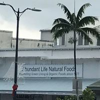 front sign facing waterfront at Abundant Life Natural Foods in Hilo