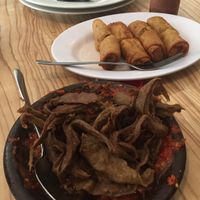 Penyet Pesona & Spring Rolls at Ahimsa Vegan Lounge in Surabaya