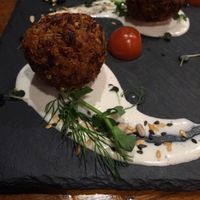 vegan quinoa balls appetizer (highly recommend) at Green Pumpkin in Riga