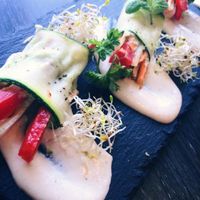 RAW zucchini rolls at Green Pumpkin in Riga