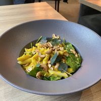 Penne pasta with pumpkin and cashew. Tasty! at Green Pumpkin in Riga