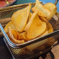 Chips on the side at Green Pumpkin in Riga