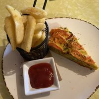 Fries and frittata   at The Shroom Room in Christchurch