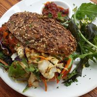 vegan treehugger sandwich at The Shroom Room in Christchurch