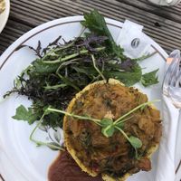 Ka pai pie - curry in a polenta base, SO good at The Shroom Room in Christchurch