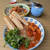Shakshuka and noodles at Cafe Go. in Geelong