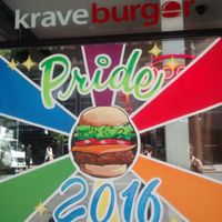 Window at Krave Burger in Halifax