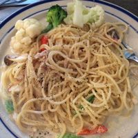 Spaghetti with cream sauce at Einstein Cafe in Kuala Lumpur