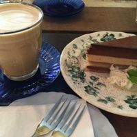 Latte+chocolate cake. at Einstein Cafe in Kuala Lumpur