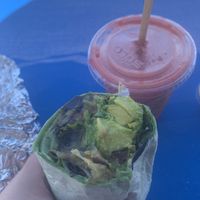Eggplant tofu wrap and #3 smoothie   at Juice and Java in Miami Beach