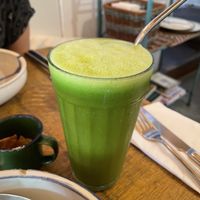 Lemon, ginger, kale and melado juice   at Org Bistro in Rio De Janeiro
