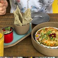 „fish“ sticks and quiche  at Org Bistro in Rio De Janeiro