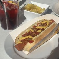 Vegan hot dog  at Kiosko Madrid Rio Princesa in Madrid