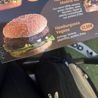 Menu - vegan burger  at Kiosko Madrid Rio Princesa in Madrid