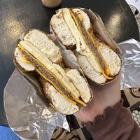 Vegan breakfast bagel  at Go Bagels in New York City