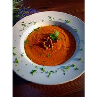 Roasted Cherry Tomato soup with Garbanzo croutons at The Crabapple Cafe in Brackendale