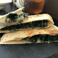 Spinach quesadilla with vegan cheese at Veggie Macau in Macau