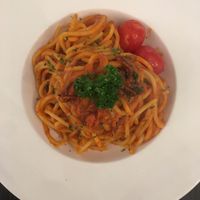 Vegan Spicy meatball spaghetti (very nice!) at Veggie Macau in Macau