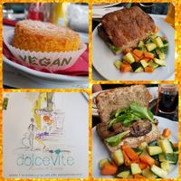 Morgana vegan foccacia & vegan carrot cake at Dolcevite in Brescia