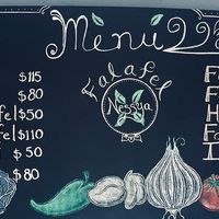 Menu in the restaurant  at Falafel Nessya in Playa Del Carmen