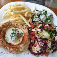Falafel plate  #Veganuary at Falafel Nessya in Playa Del Carmen