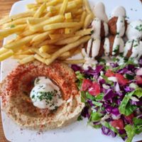Falafel plate   at Falafel Nessya in Playa Del Carmen