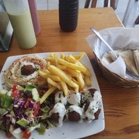 Falafel plate at Falafel Nessya in Playa Del Carmen
