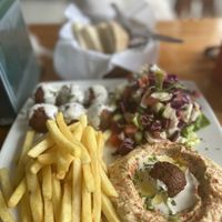 Full plate  at Falafel Nessya in Playa Del Carmen