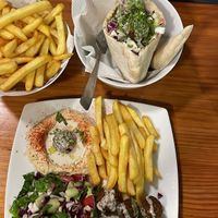 Full plate 😻  at Falafel Nessya in Playa Del Carmen