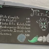 Menú in Spanish   at Falafel Nessya in Playa Del Carmen