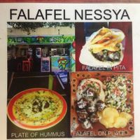 Front side of Menu at Falafel Nessya in Playa Del Carmen