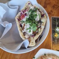 Half pita at Falafel Nessya in Playa Del Carmen