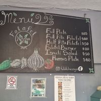 Menu at Falafel Nessya in Playa Del Carmen