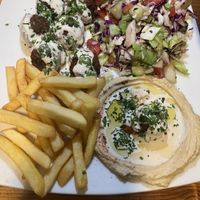 Falafel plate  at Falafel Nessya in Playa Del Carmen