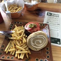 Pita & Falafel burger  at Falafel Nessya in Playa Del Carmen