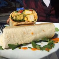 vegan breakfast wrap at Little River in Brunswick