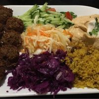 Premium Falafel Plate at Olive Tree Hummus Original in Budapest