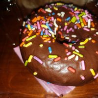 Chocolate donut with sprinkles at Karma Baker in Westlake Village