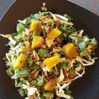 Green salad with beans and pumpkin at Akasha Home Restaurant in Koh Phangan