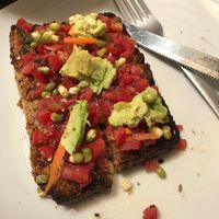 Vegan Bruschetta  at Shambhala Cafe in San Marcos La Laguna