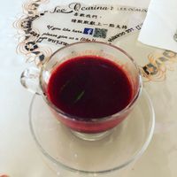 Beetroot soup was great  at Lee Ocarina Cafe in Outlying Islands