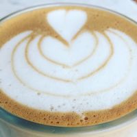 Cardamom oat latte hold the honey  at Maha's Fine Egyptian Cuisine in Toronto