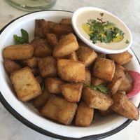 Cumin fries (vegan version)  at Maha's Fine Egyptian Cuisine in Toronto